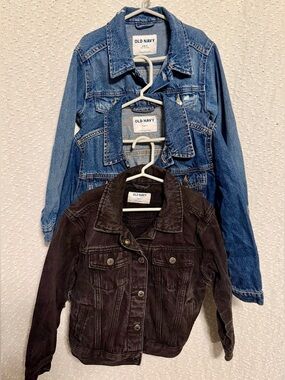 Kids Denim Jackets, size small 6/7 -3 washes - Blue, Distressed and Black